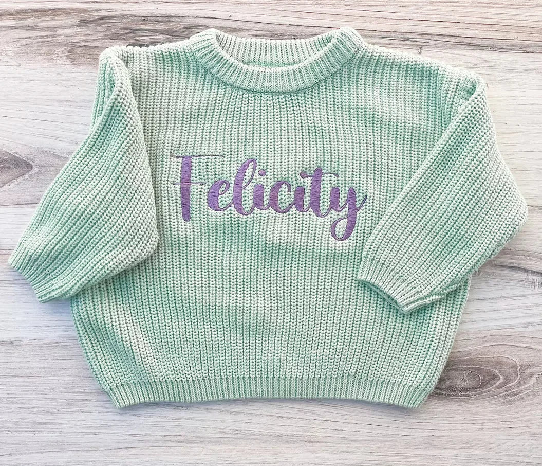 Personalized Knit Sweater - Pastel