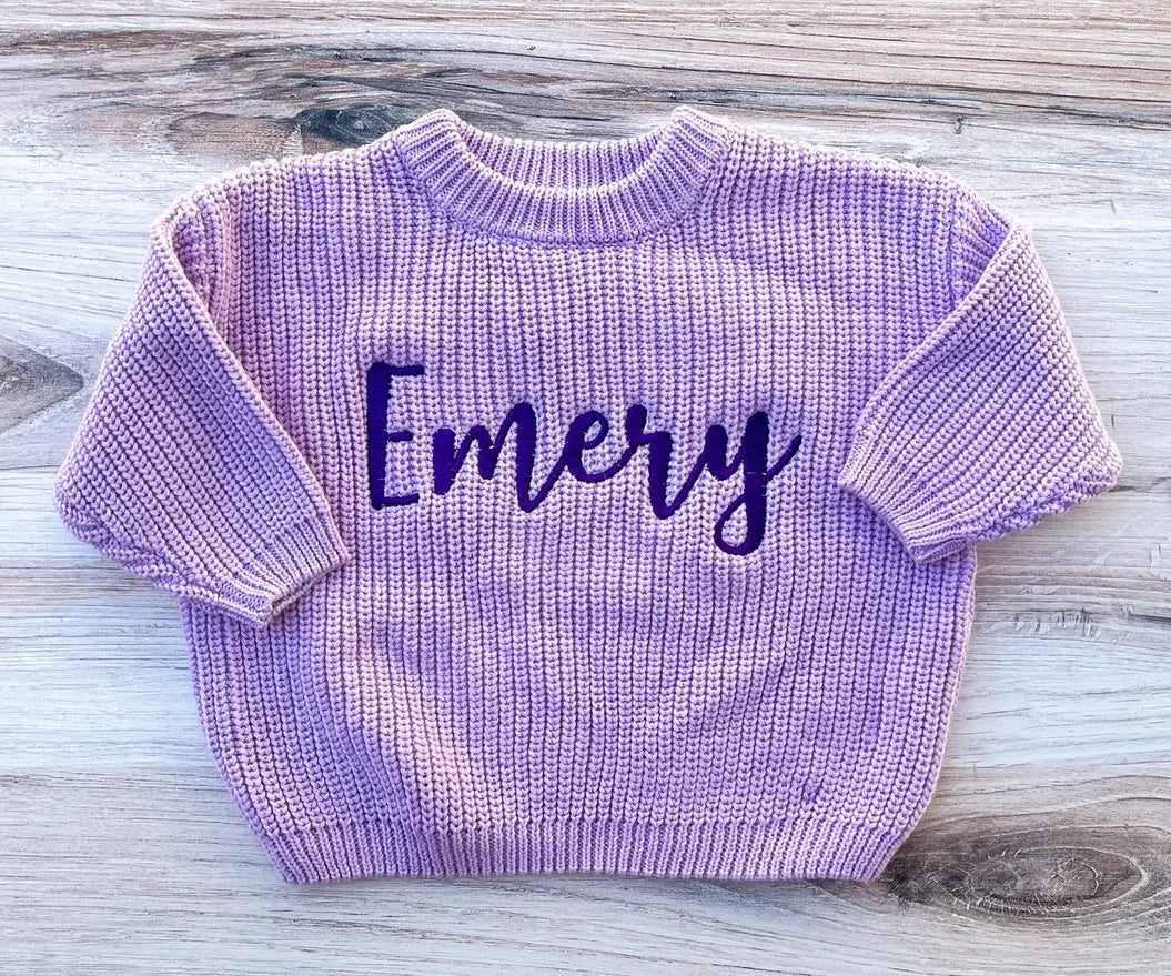 Personalized Knit Sweater - Dark